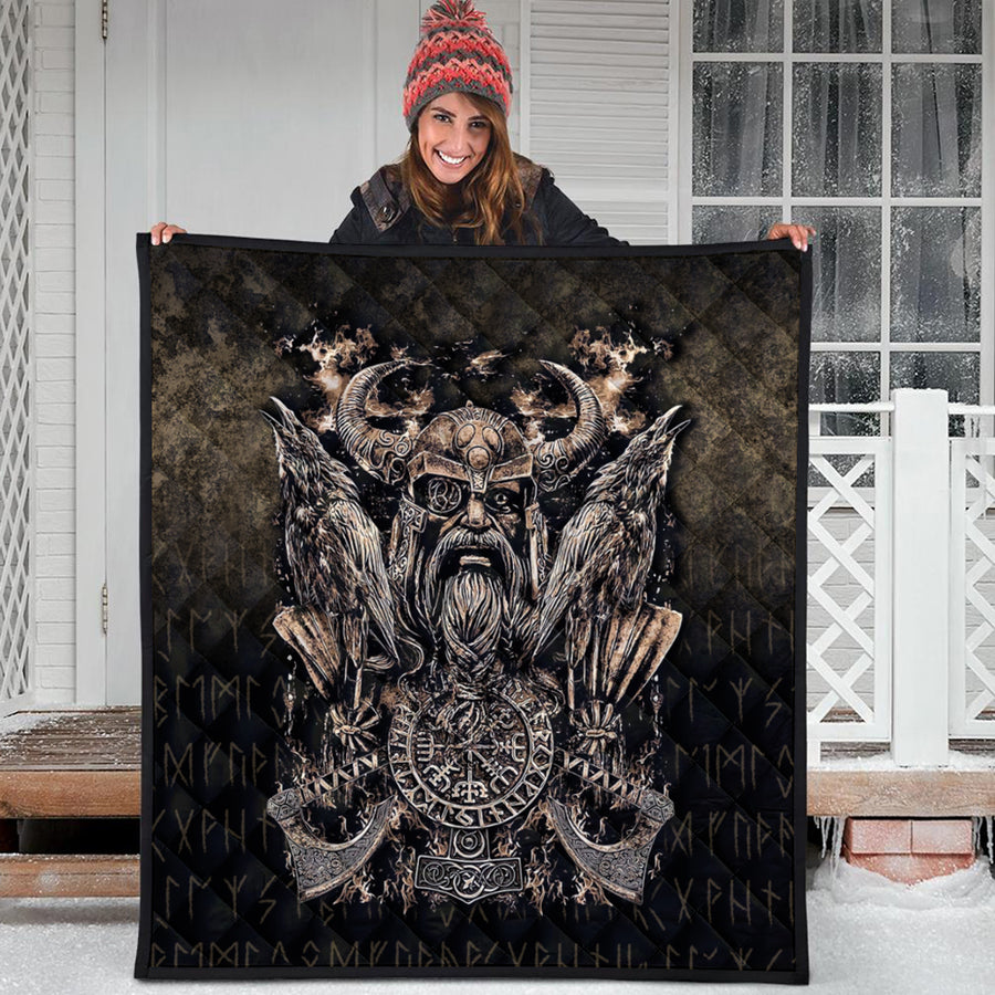 Ligerking Quilt - Odin with Hugin and Munin Quilt A7