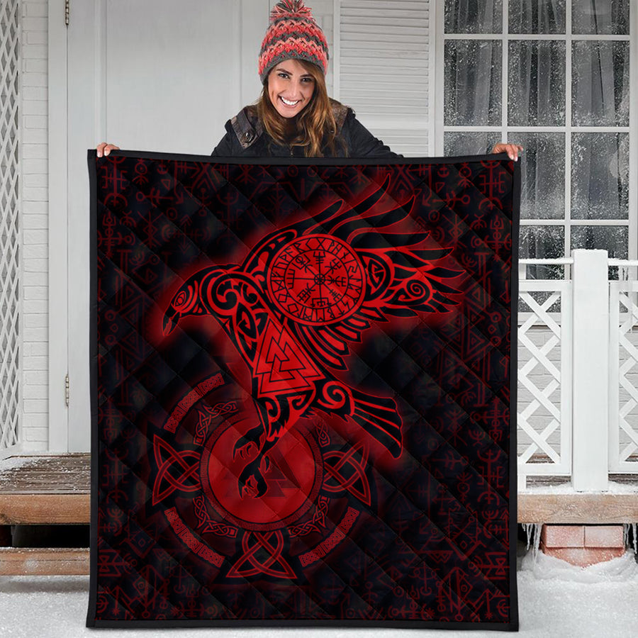 Ligerking Quilt -Celtic Raven Red Viking Homeset Quilt A95