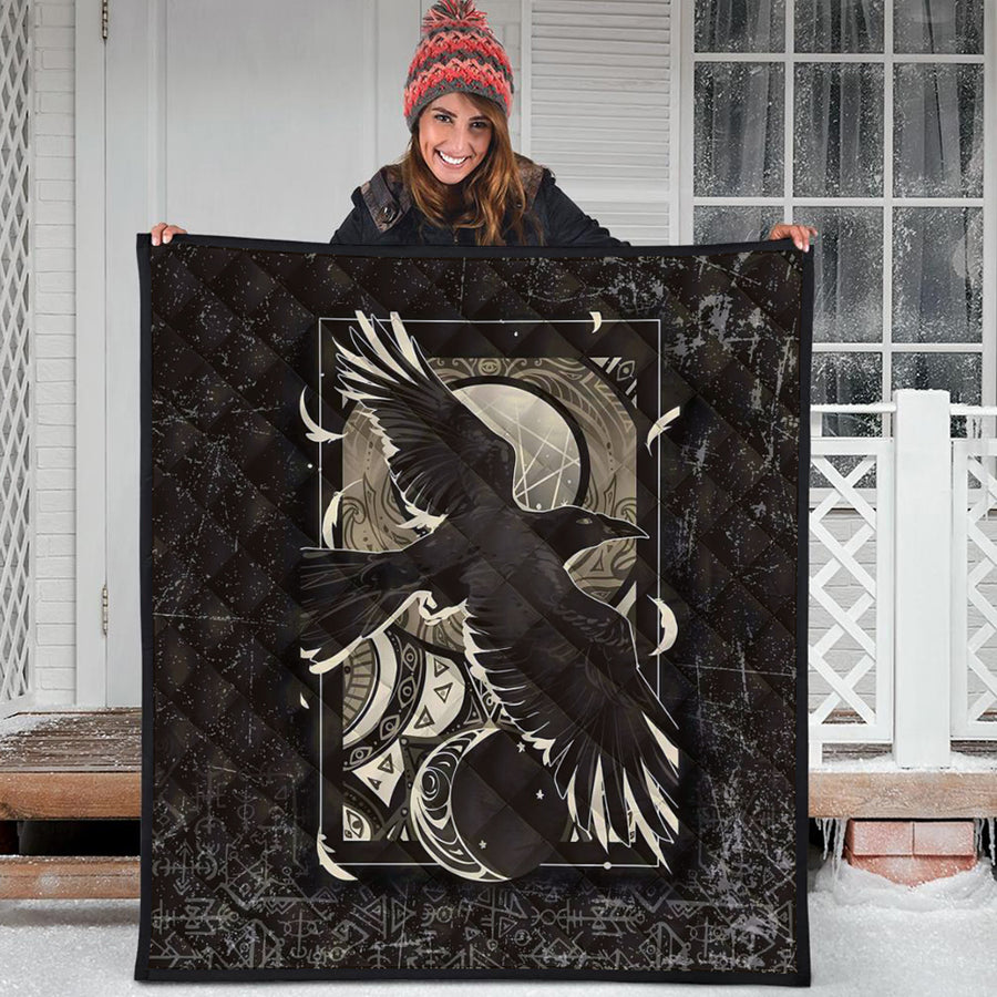 Ligerking Quilt - Viking Raven Celtic Sun and Moon Quilt A35