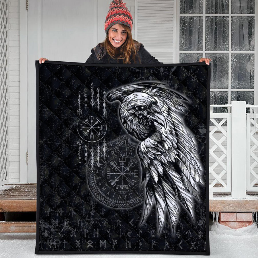 Ligerking Quilt - Raven and Ourobos and Runes Quilt A35