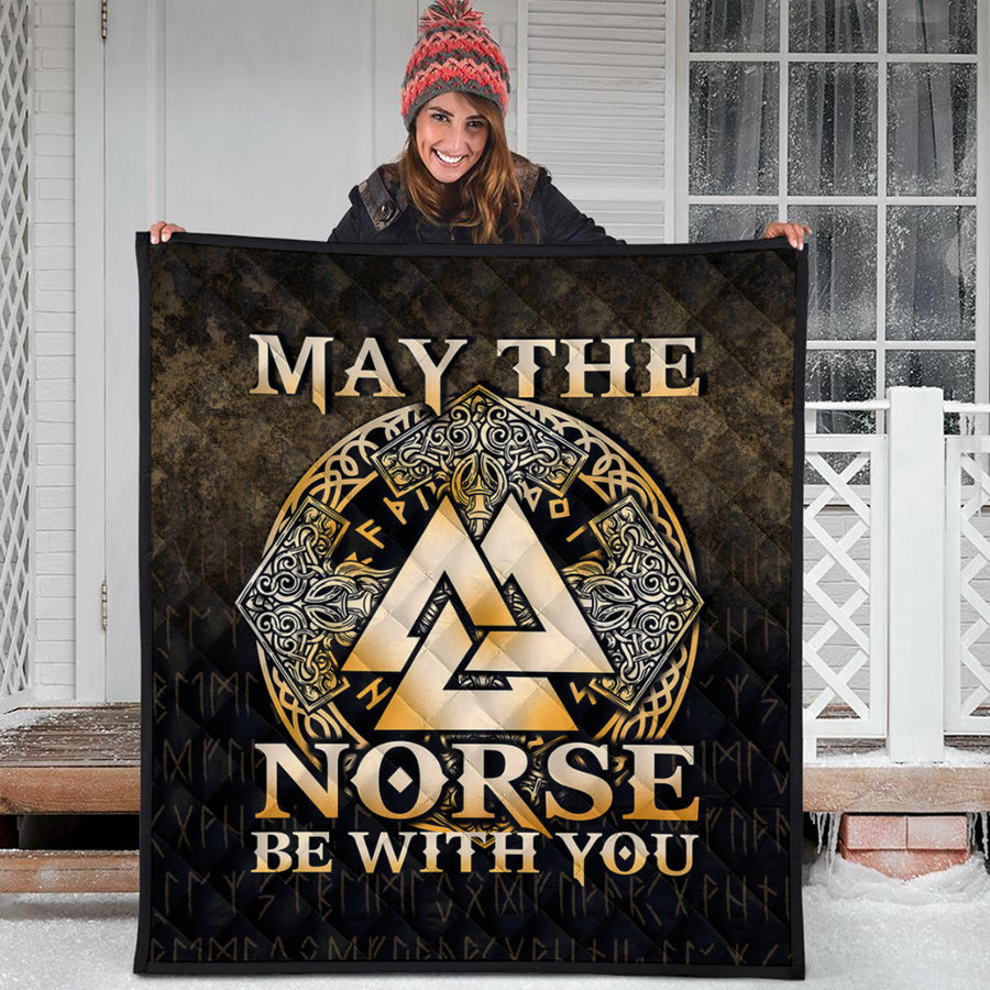 Ligerking Quilt - May The Norse Be With You Viking - Gold Version Quilt A7