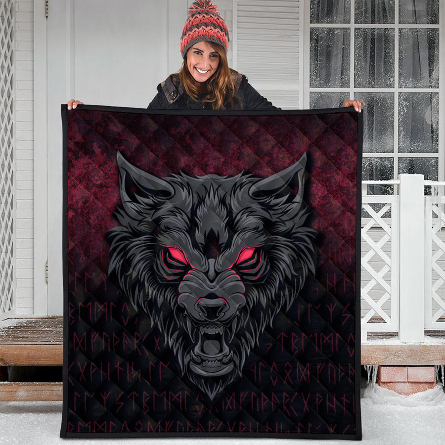 Ligerking Quilt - Fenrir-Wolf---Viking-Symbol---Norse-Mythologie Quilt A7