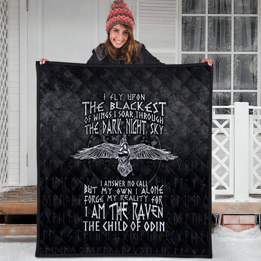 Ligerking Quilt - I Am The Raven The Child Of Odin Quilt A7