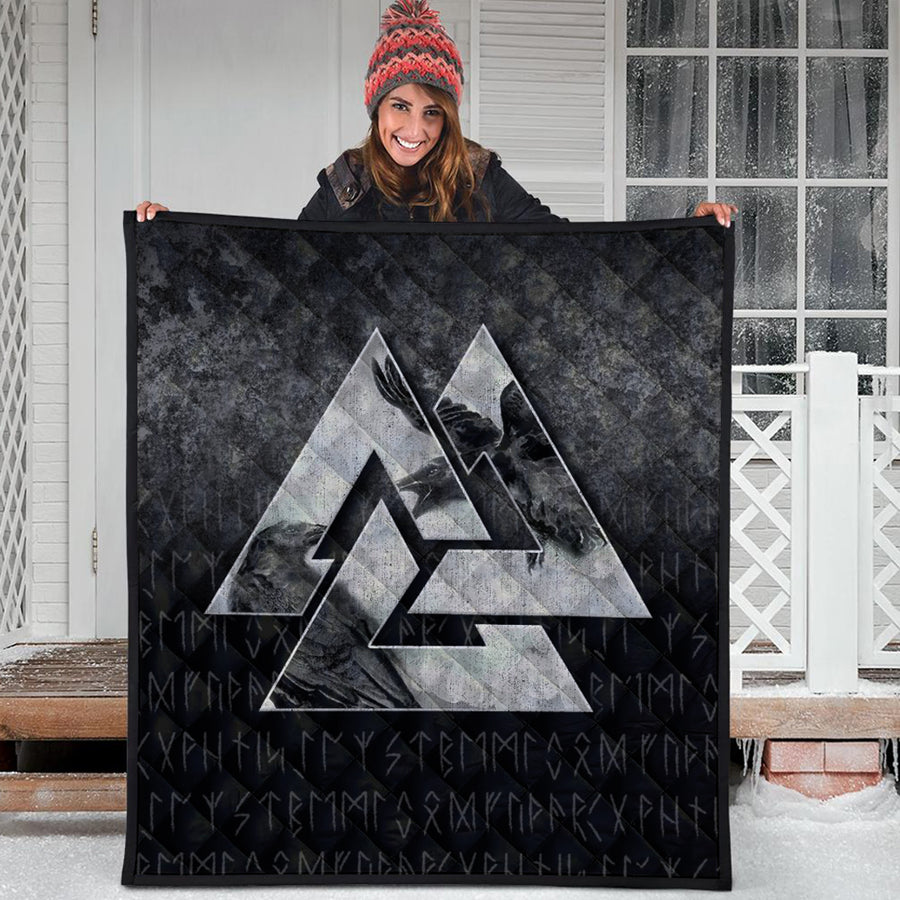 Ligerking Quilt - Huginn Muninn Ravens from Odin Viking Quilt A7