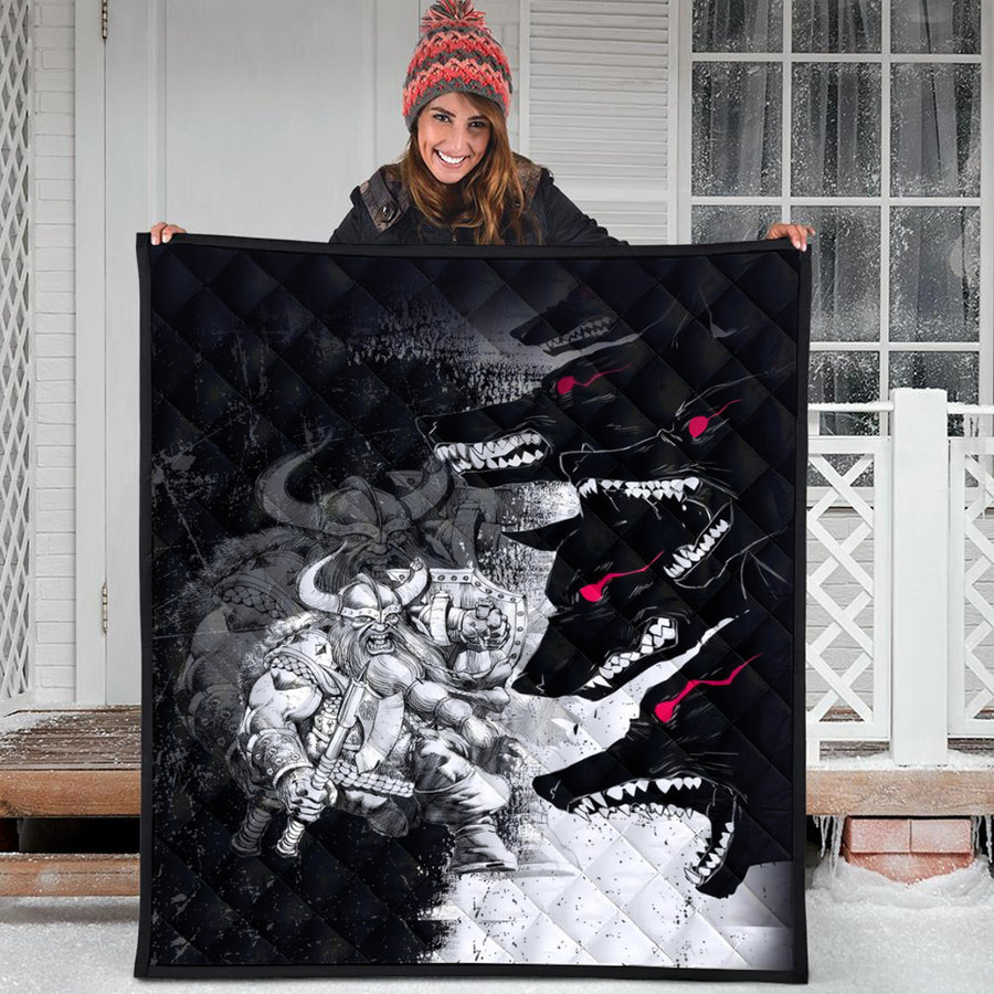 Ligerking Quilt - Berserker and Wolf Red Eyes Home Set Quilt A35