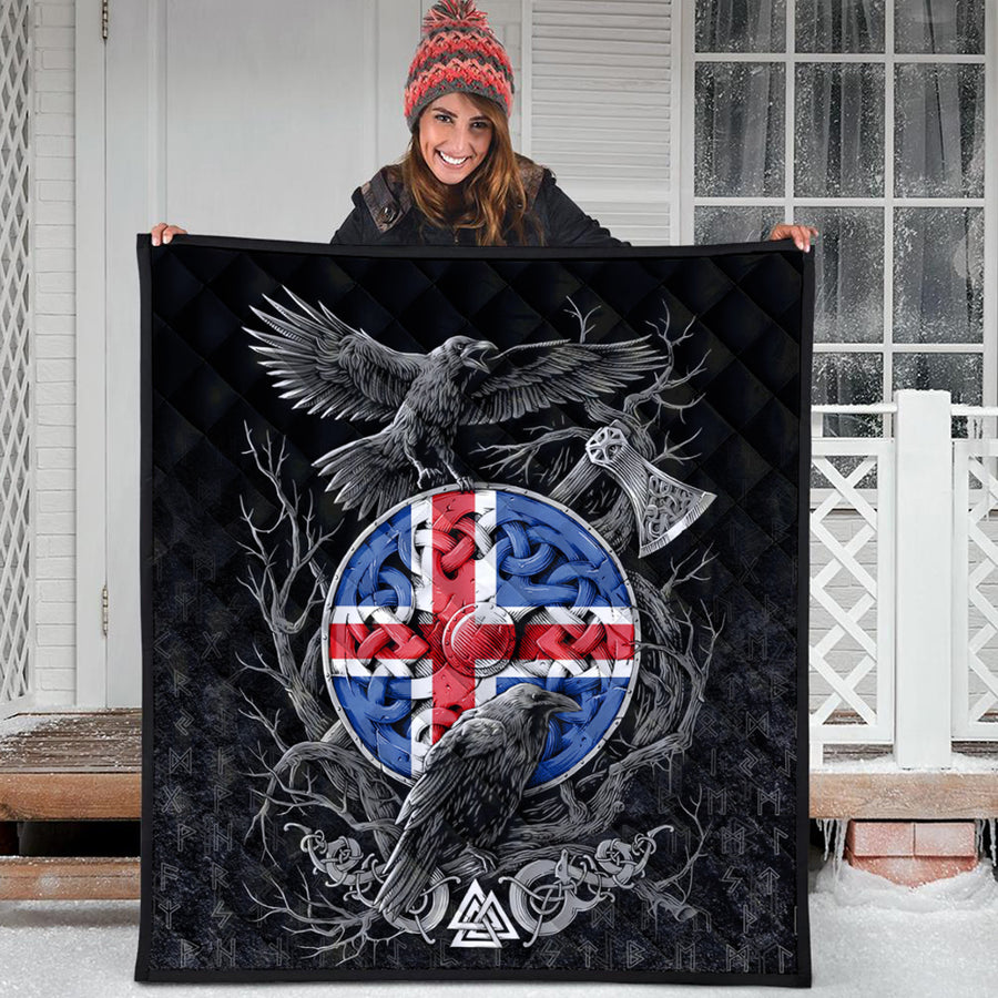 Ligerking Quilt - Iceland Raven Odin Viking Country Quilt A95