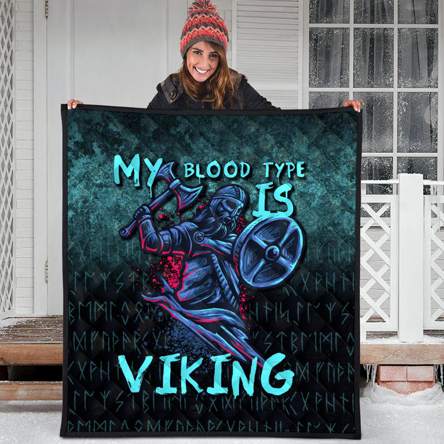 Ligerking Quilt - Blood Type Viking Axe Warrior Valhalla Quilt A7
