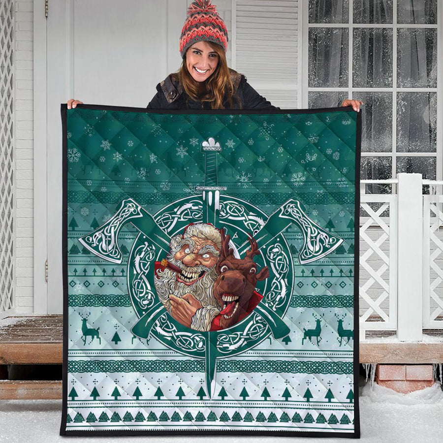 Ligerking Quilt -Viking Santa and Reindeer Christmas Pattern Quilt A94