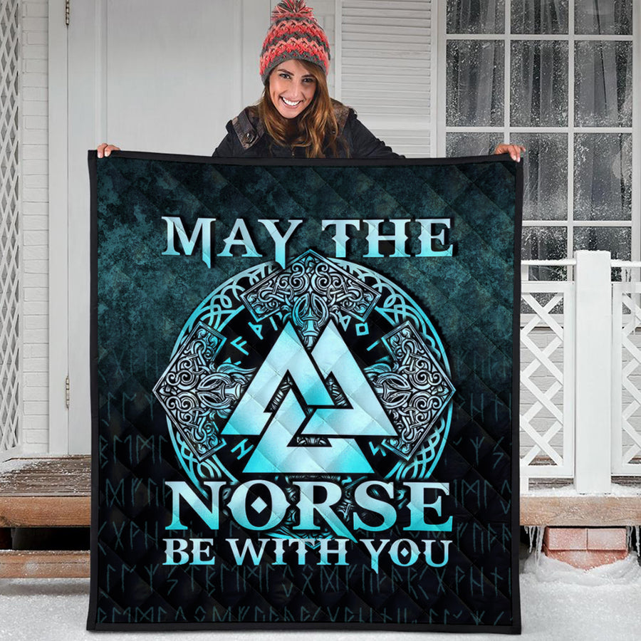 Ligerking Quilt - May The Norse Be With You Viking - Cyan Version Quilt A7