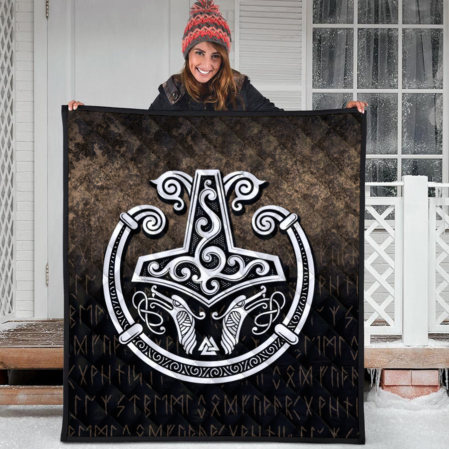 Ligerking Quilt -Thors-Hammer-Mjolnir-Viking-Torc-Norse-Pagan Quilt A7