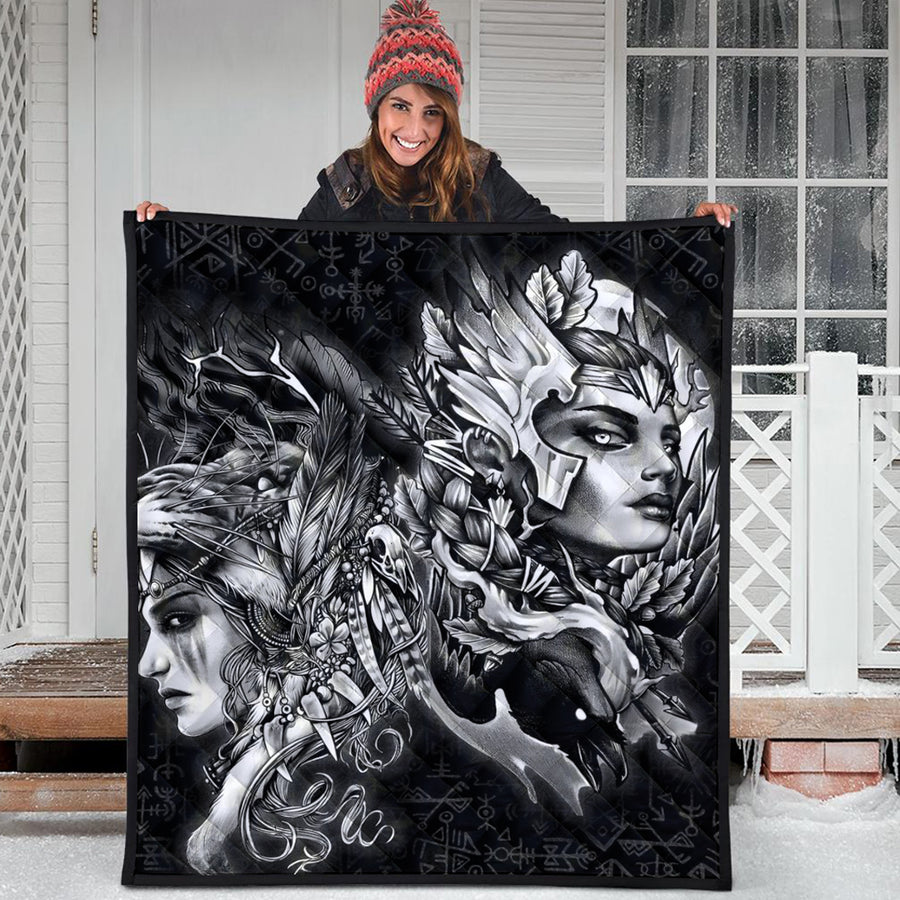 Ligerking Quilt - Valkyries And Bear Raven Quilt A95