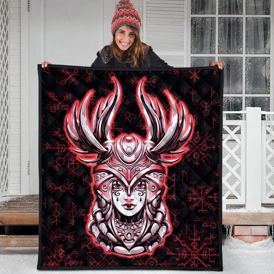Ligerking Quilt - Viking Valkyrie Red Quilt A95