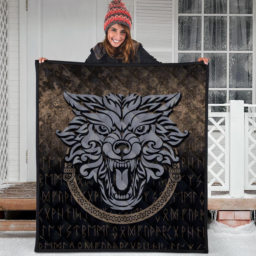Ligerking Quilt - Norse Pagan Viking Wolf Quilt A7