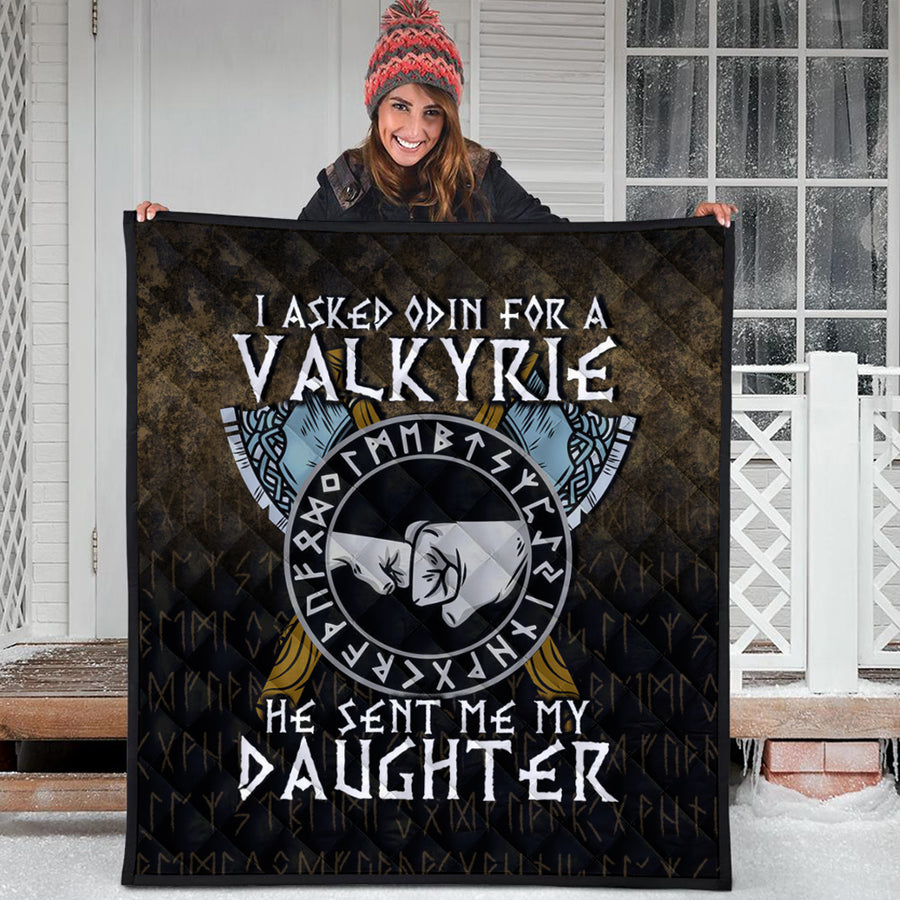 Ligerking Quilt - I asked Odin for a Valkyrie Viking Daughter Quilt A7
