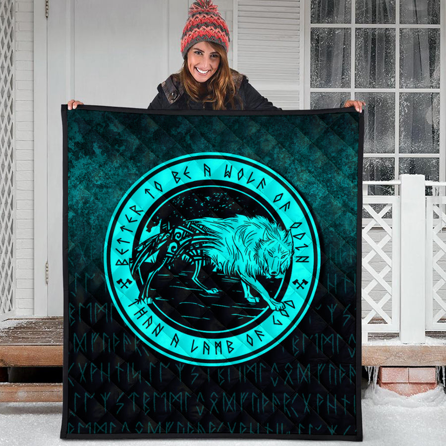 Ligerking Quilt - Wolf Of Odin - Cyan Version Quilt A7