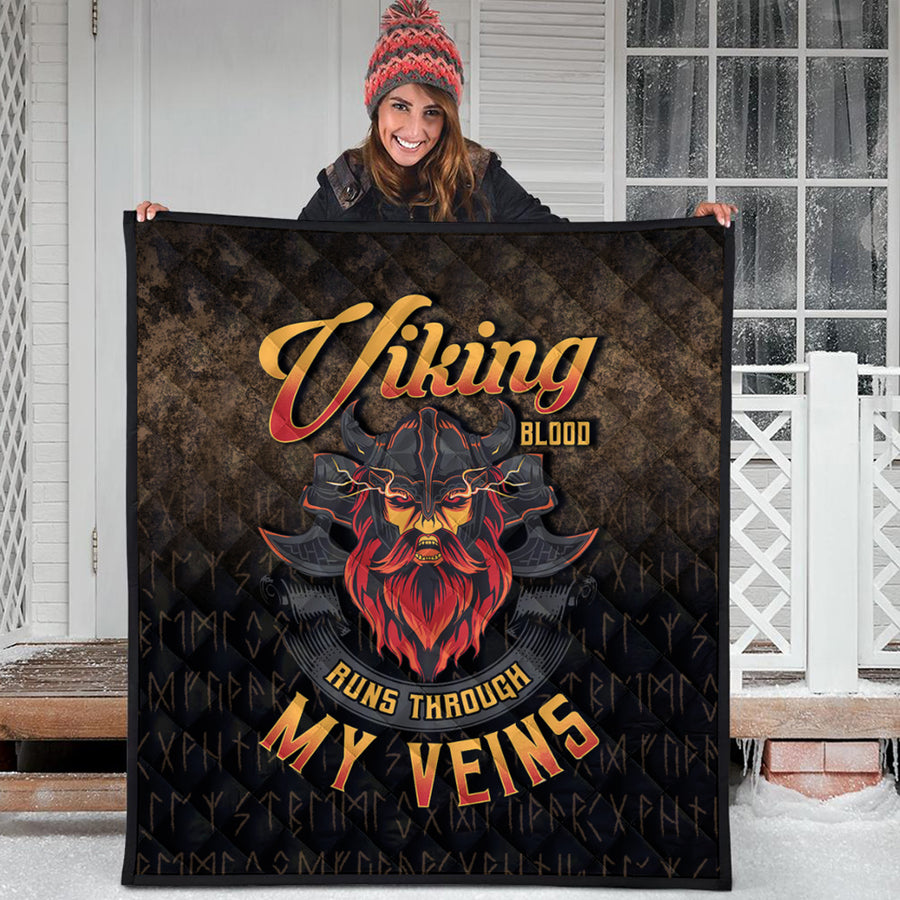 Ligerking Quilt - Viking Blood Run Through My Veins Quilt A7