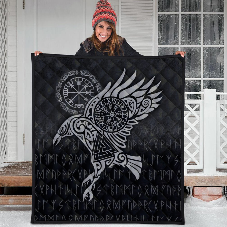 Ligerking Quilt - Raven Vegvisir Tattoo - Special Version Quilt A7