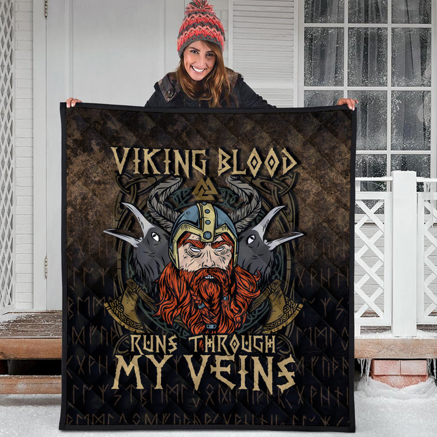 Ligerking Quilt - Viking Blood Run Through My Veins Quilt A7