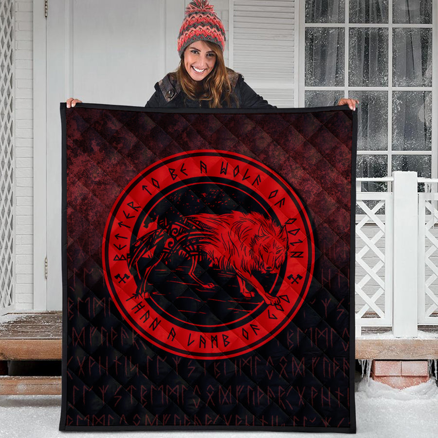 Ligerking Quilt - Wolf Of Odin - Red Version Quilt A7