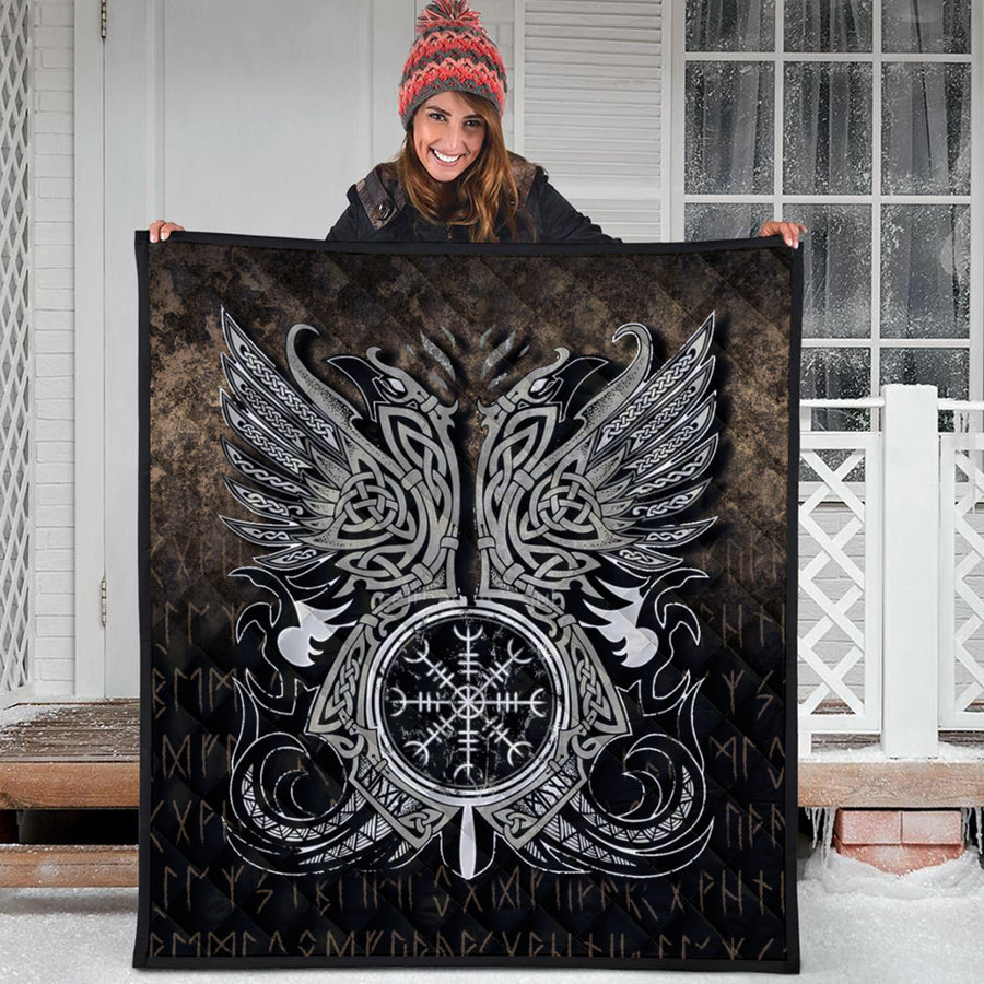 Ligerking Quilt - Huginn & Muninn, Odin's Ravens Quilt A7