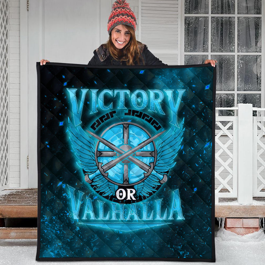 Ligerking Quilt - Victory Or Valhalla Cyan Style Quilt A7