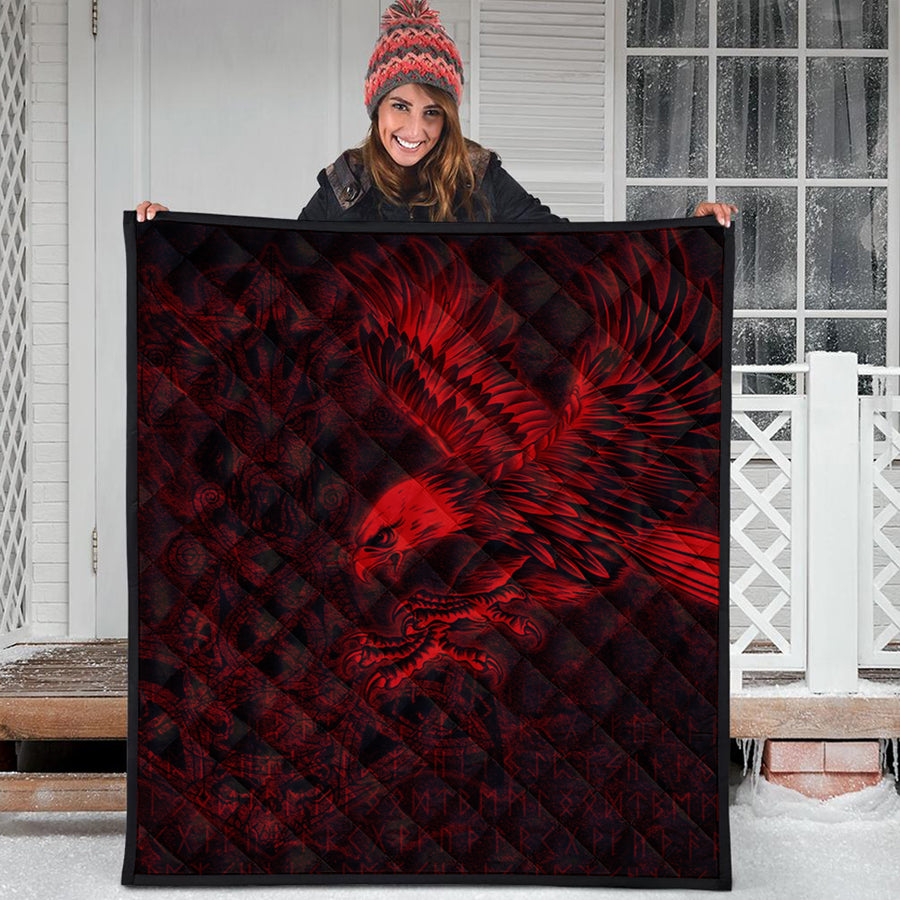 Ligerking Quilt - Raven Mjolnir Red Quilt A95