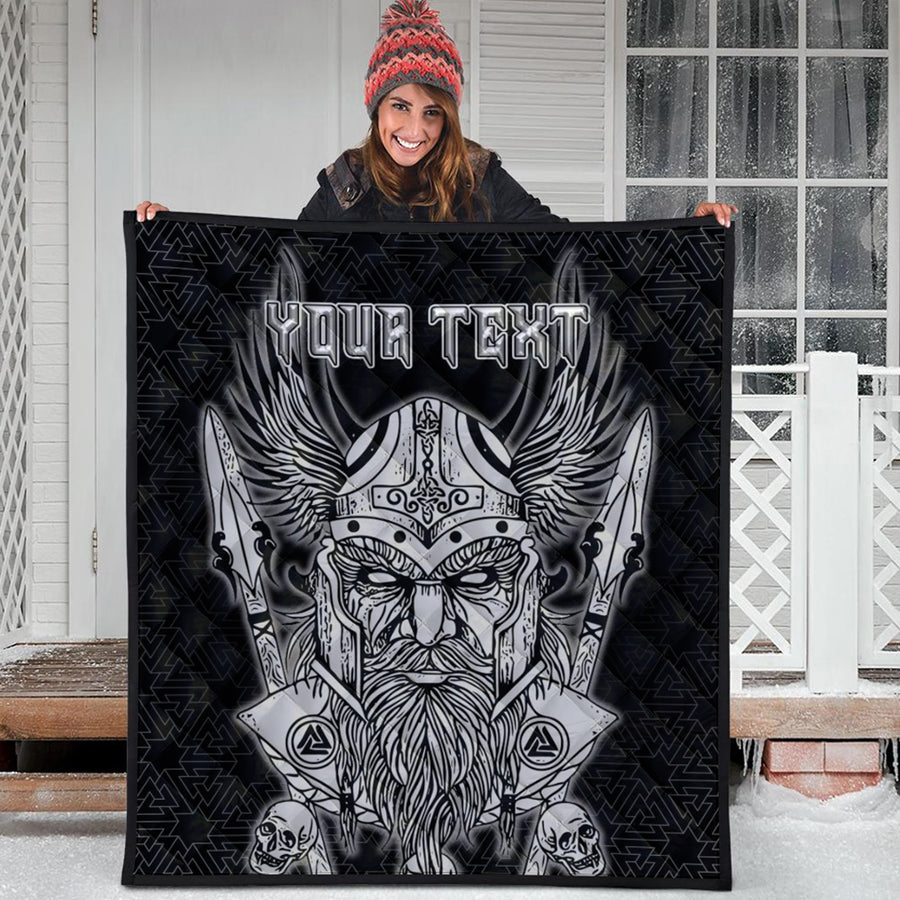 Ligerking Quilt -Odin And Raven Red Viking Homeset Quilt A95
