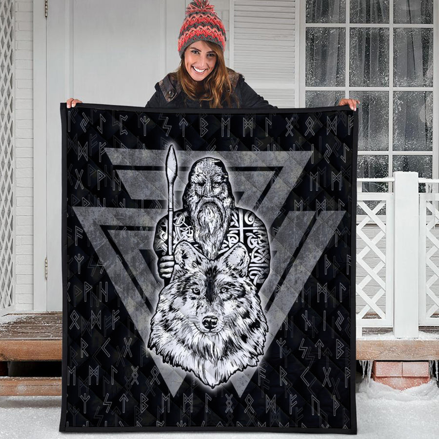 Ligerking Quilt -Viking Odin Wolf Quilt A95