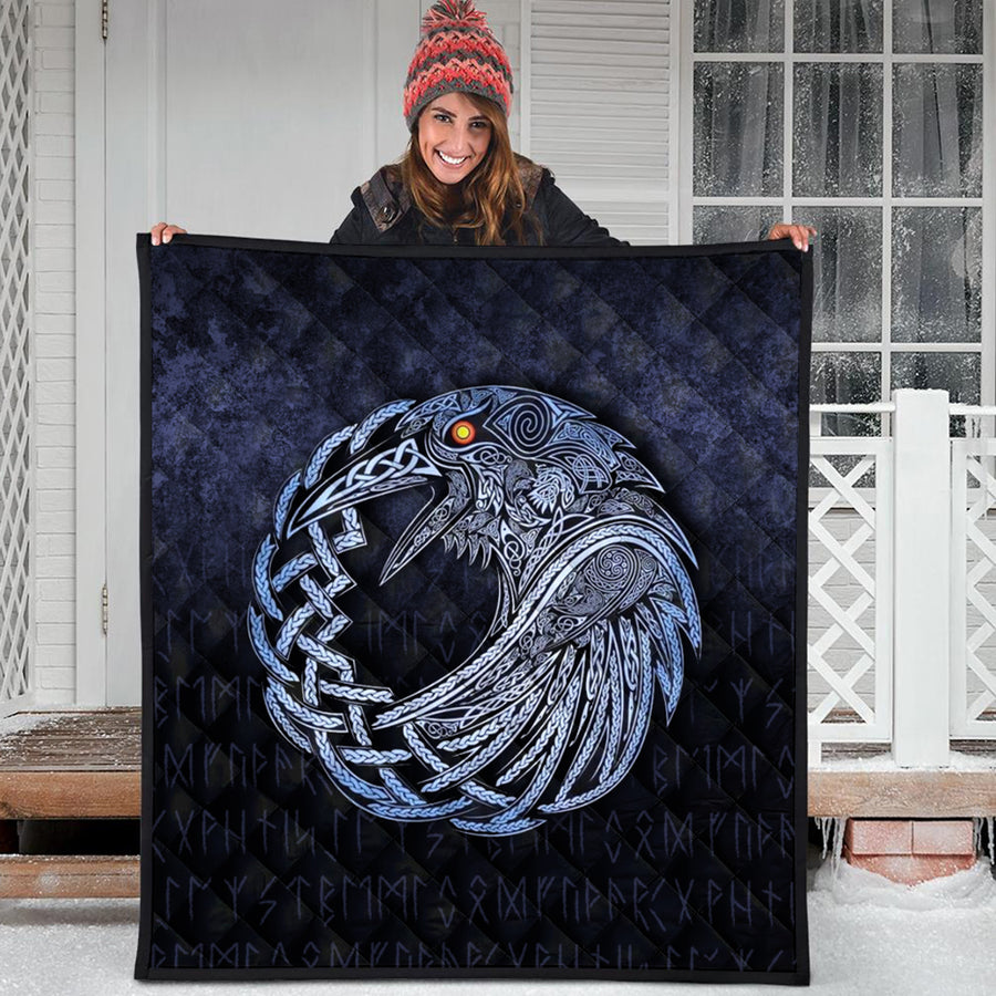 Ligerking Quilt - Vikings Raven - Special Blue Version Quilt A7