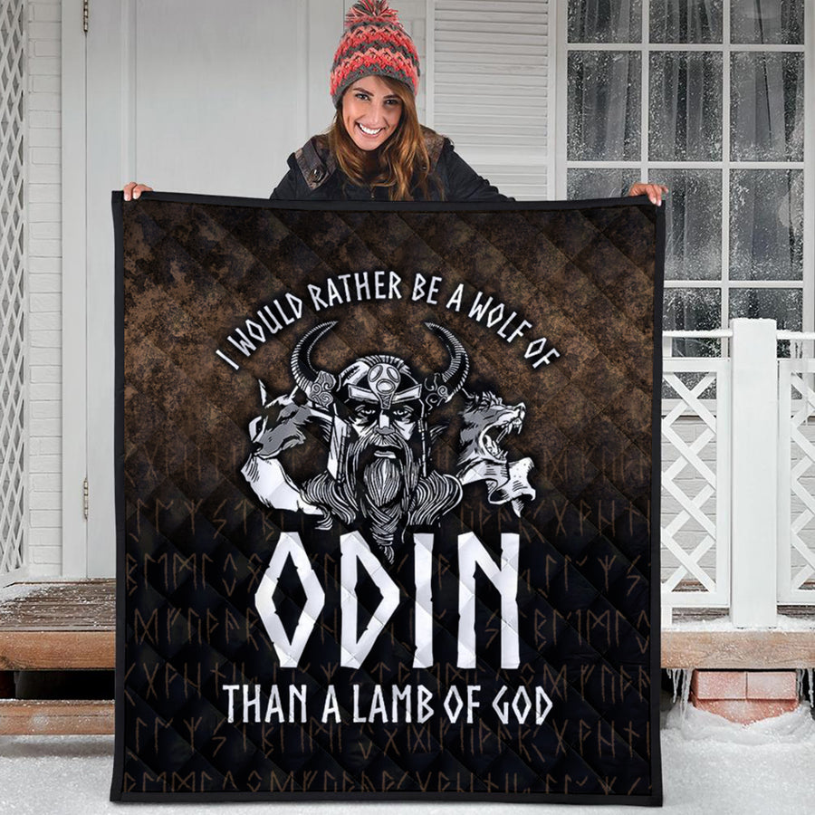 Ligerking Quilt -I Would Rather Be A Wolf Of Odin Than A Lamb Of God Quilt A7