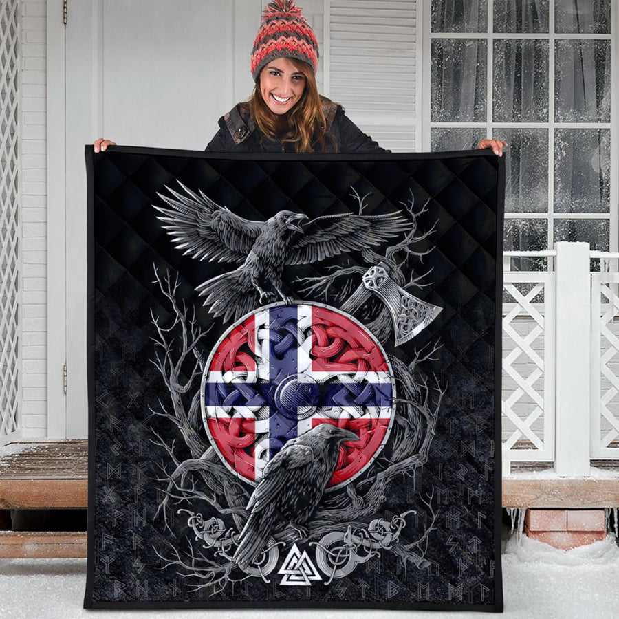 Ligerking Quilt - Norway Raven Odin Viking Country Quilt A95