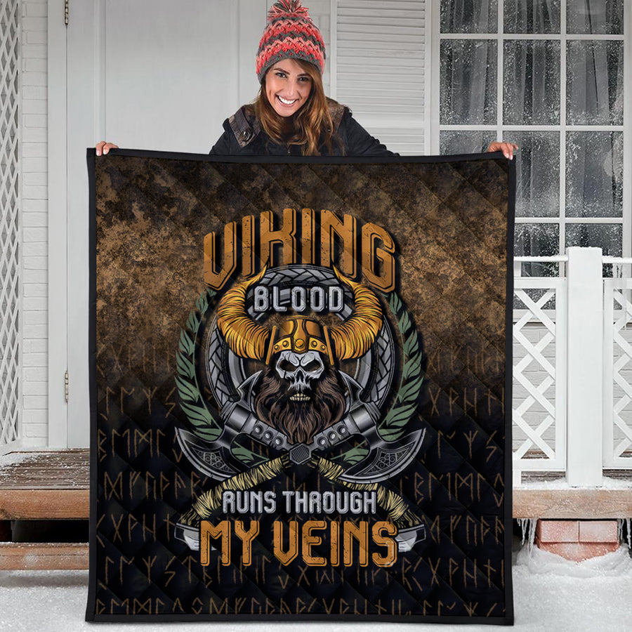 Ligerking Quilt - Viking Blood Run Through My Veins Quilt A7