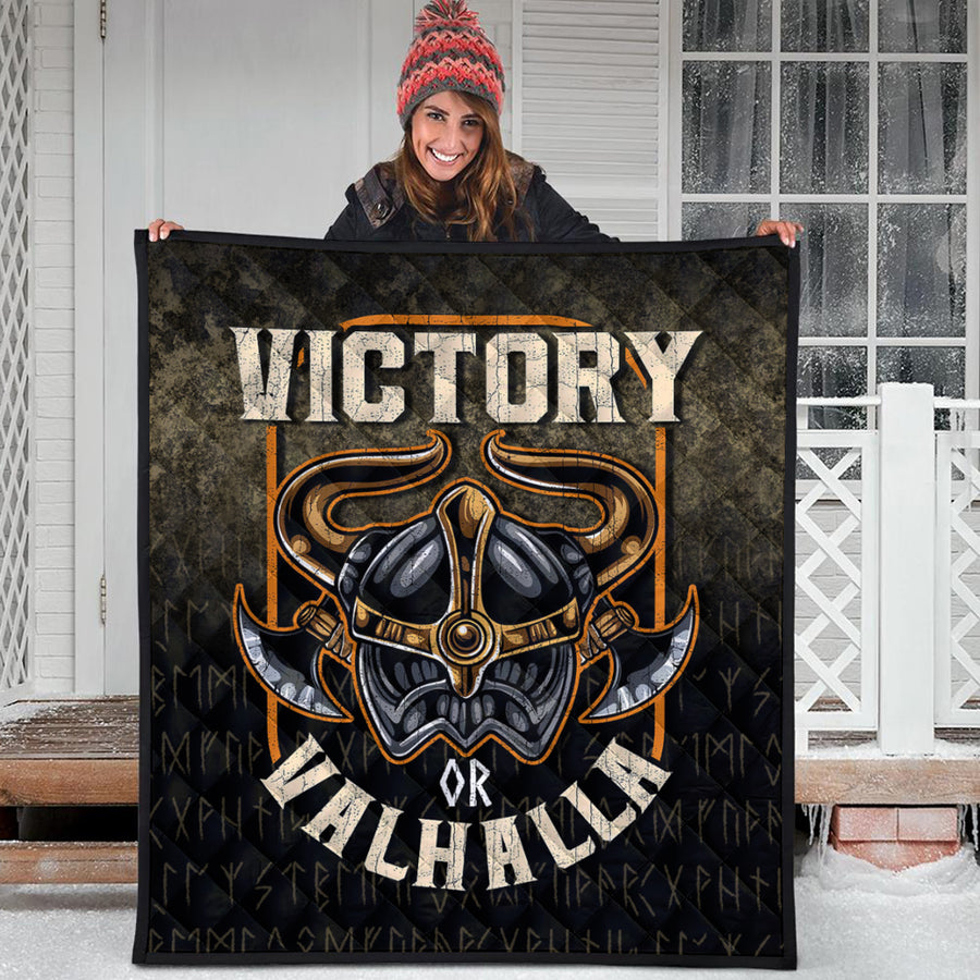 Ligerking Quilt - Viking-Mythology-Victory-Or-Valhalla-Norse Quilt A7