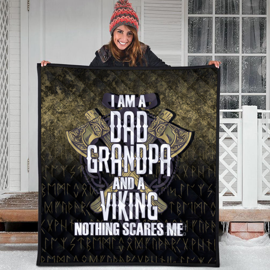 Ligerking Quilt - Dad Viking Fathers Day Warrior Quilt A7
