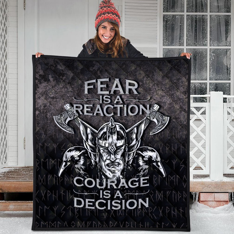 Ligerking Quilt -Fear Is A Reaction Courage Is A Decision Quilt A7