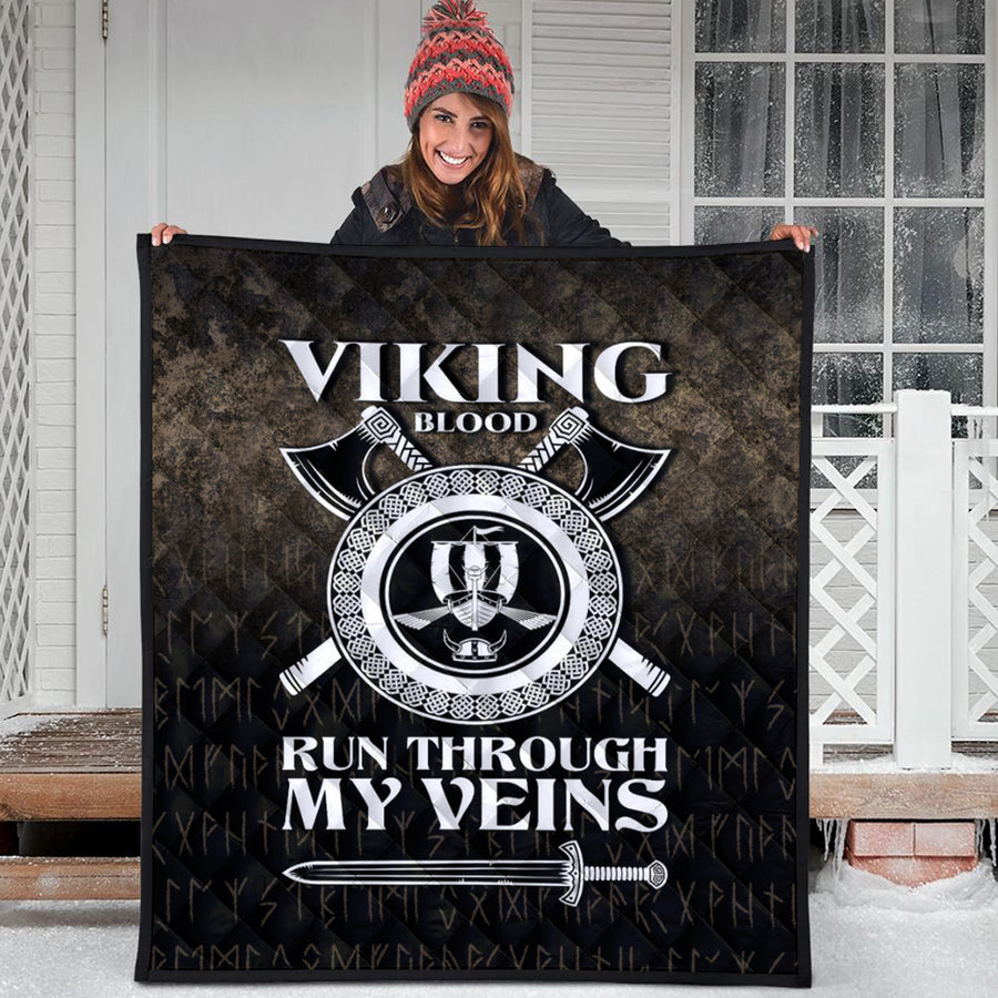 Ligerking Quilt - Viking Blood Run Through My Veins Quilt A7
