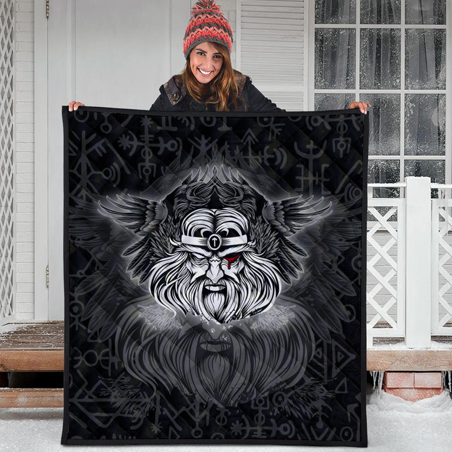 Ligerking Quilt -Viking Odin Silver Quilt A95