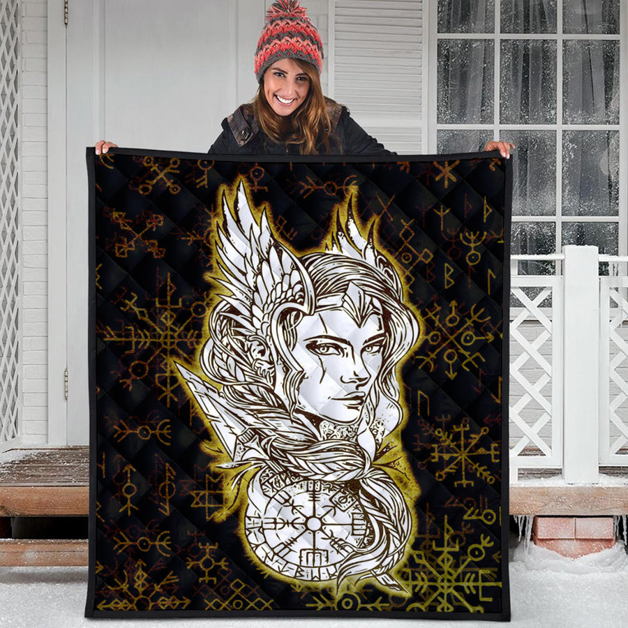 Ligerking Quilt -Viking Valkyrie Gold Quilt A95