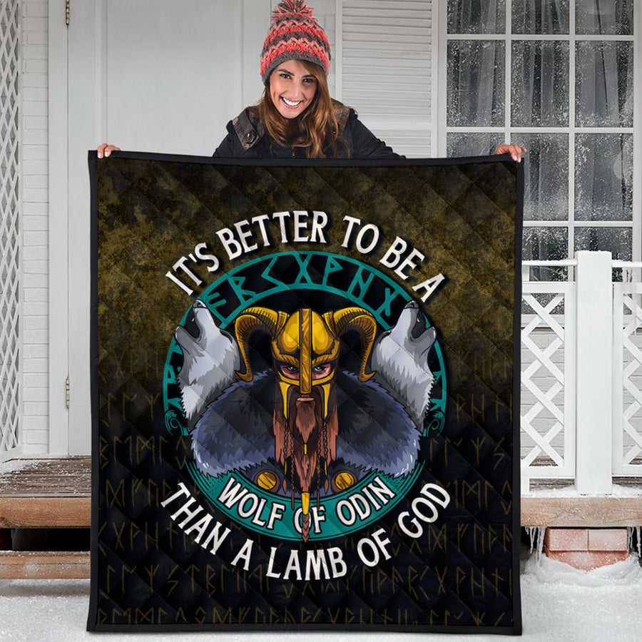 Ligerking Quilt -Its Better To Be A Wolf Of Odin Than A Lamb Of God Quilt A7