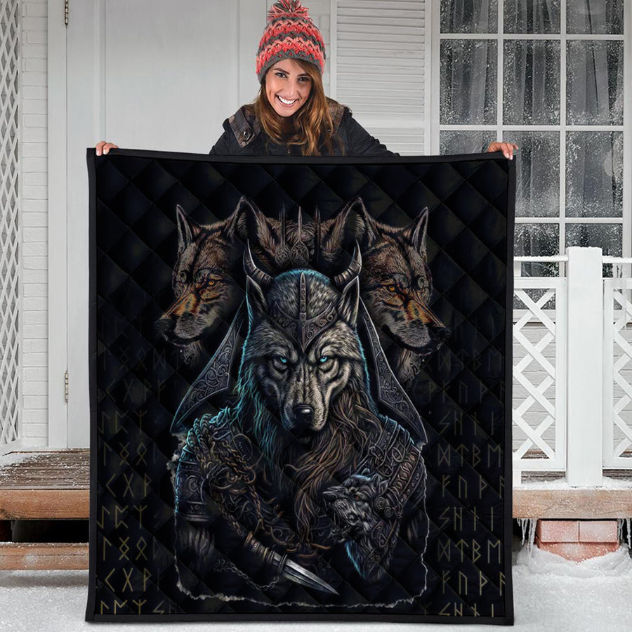 Ligerking Quilt - Viking Wolf Warriors 3D Quilt A35