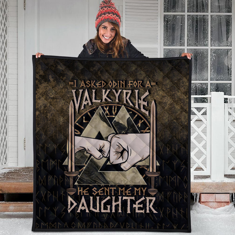 Ligerking Quilt - I asked Odin for a Valkyrie Viking Daughter 2 Quilt A7