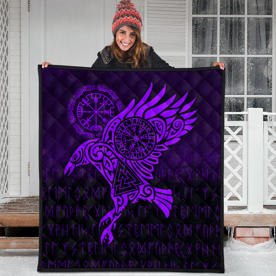 Ligerking Quilt - Raven Vegvisir Tattoo - Purple Version Quilt A7