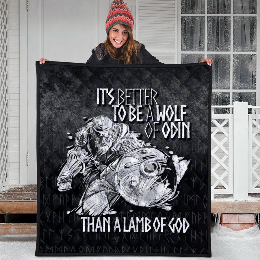 Ligerking Quilt - Viking-Valhalla-Odin-It'S-Better-To-Be-A-Wolf Quilt A7