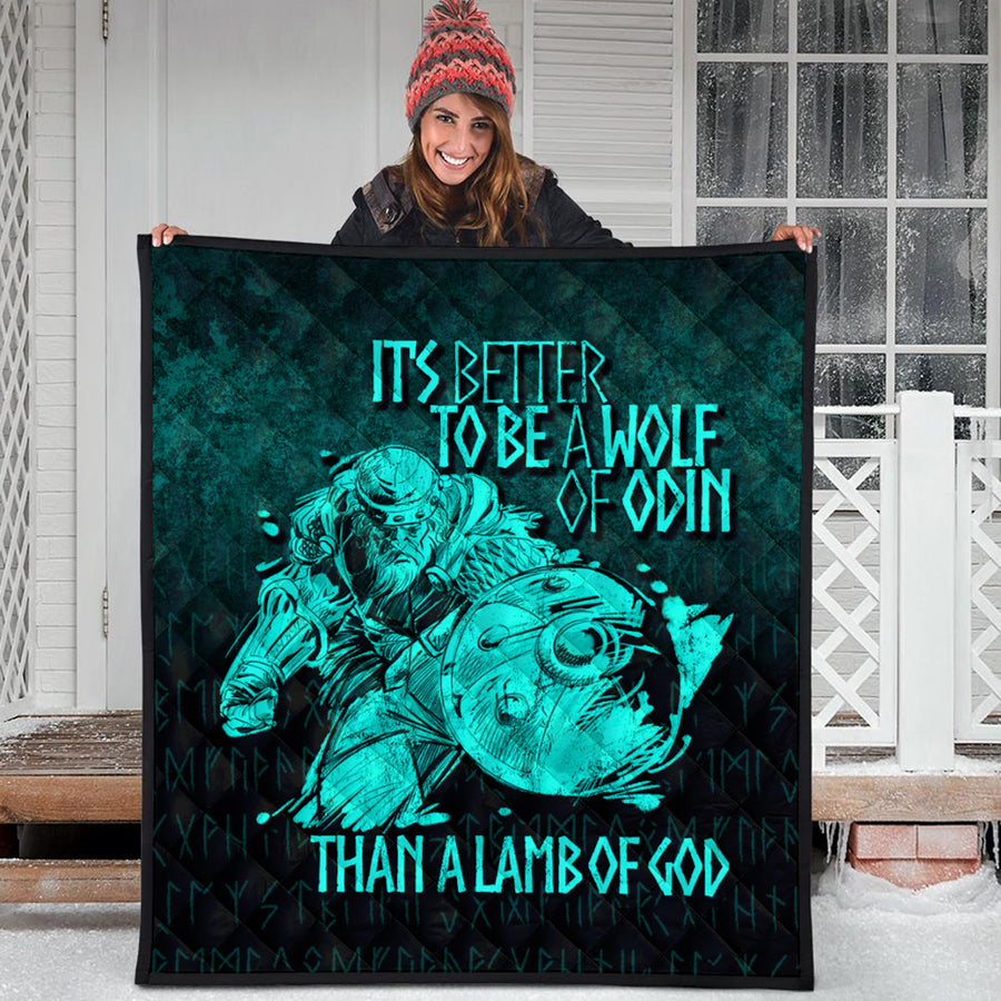 Ligerking Quilt -It's Better To Be A Wolf Of Odin Than A Lamb Of God Quilt A7