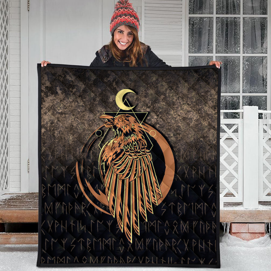 Ligerking Quilt - Raven Viking Warrior Valhalla Norse Quilt A7
