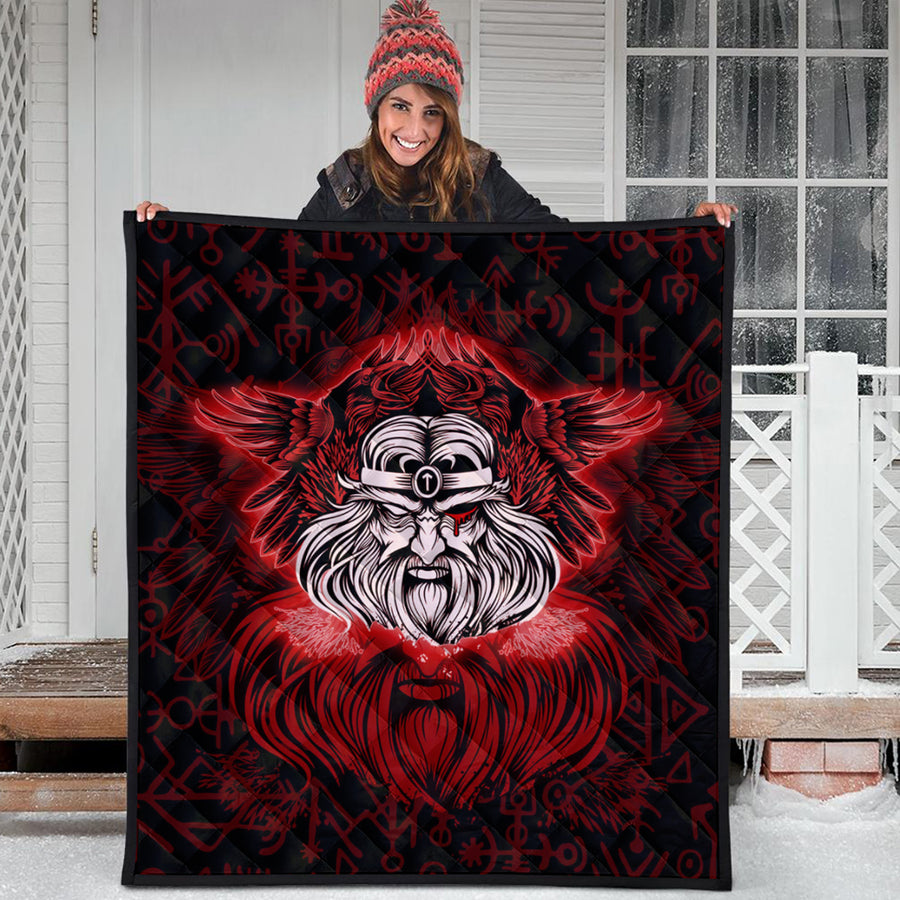 Ligerking Quilt -Viking Odin Red Quilt A95
