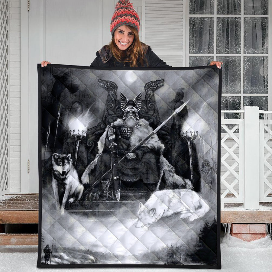 Ligerking Quilt - King Odin Viking Wolf Quilt A95