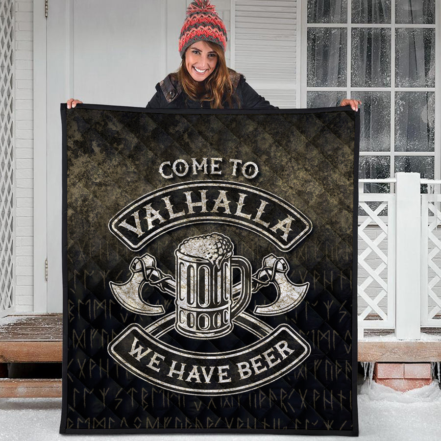 Ligerking Quilt -Come To Valhalla We Have Beer Funny Nordic Viking Norse Gift Quilt A7