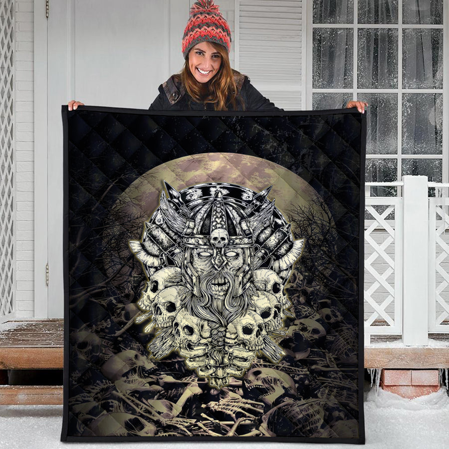Ligerking Quilt - Viking Warrior Old and Skull Quilt A35