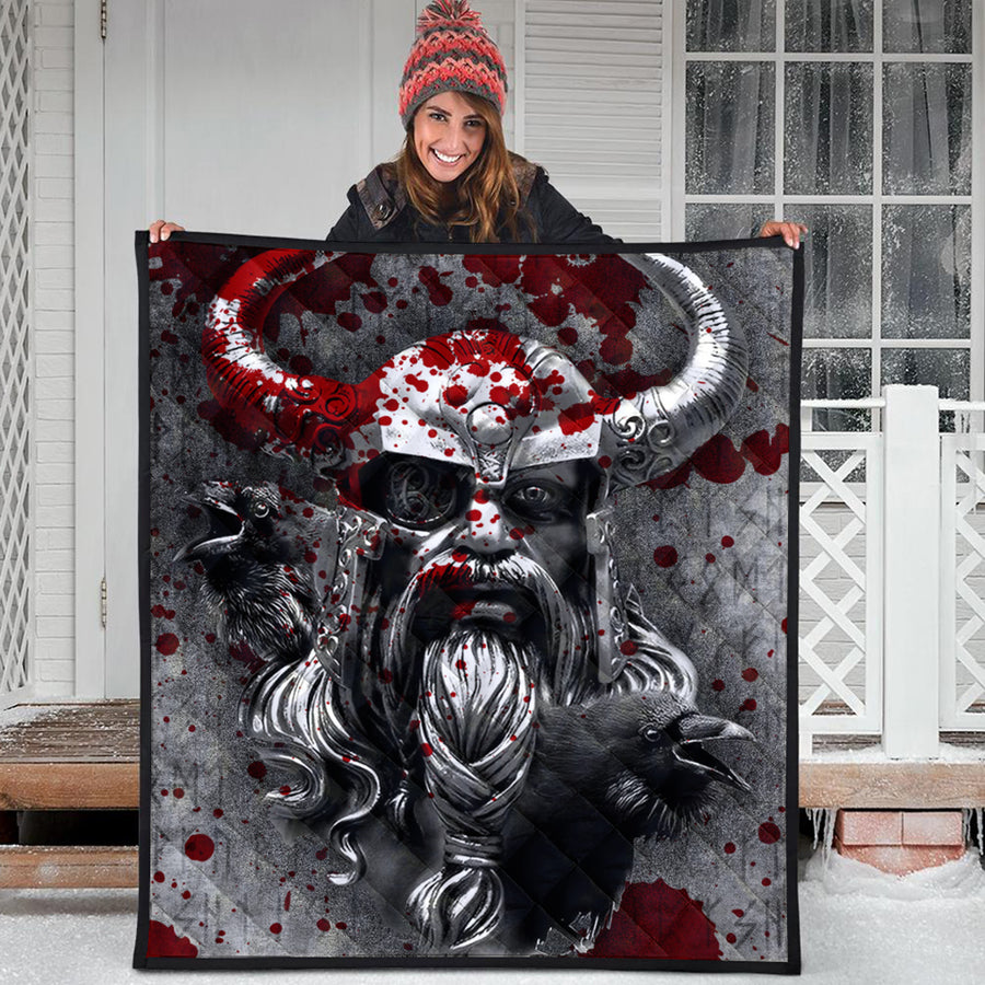 Ligerking Quilt - Raven Viking Odin Blood Quilt A95